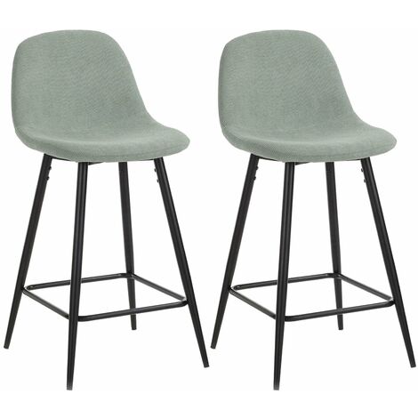 Set 2 Sgabelli 43x40x91,5 cm in Velluto Verde