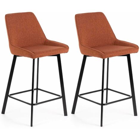Set 2 Sgabelli 50x44xH94 cm in Tessuto Fox Ruggine