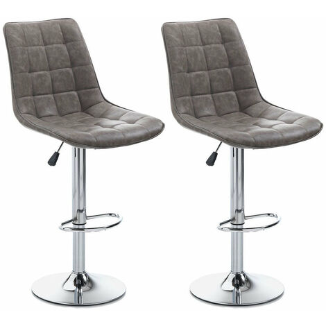 Set 2 Sgabelli 51x60x95/115 cm in Similpelle Marrone