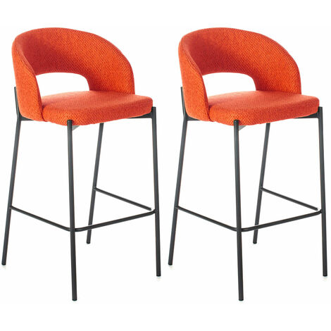 Set 2 Sgabelli 52x50x89 cm in Tessuto Greta Arancio