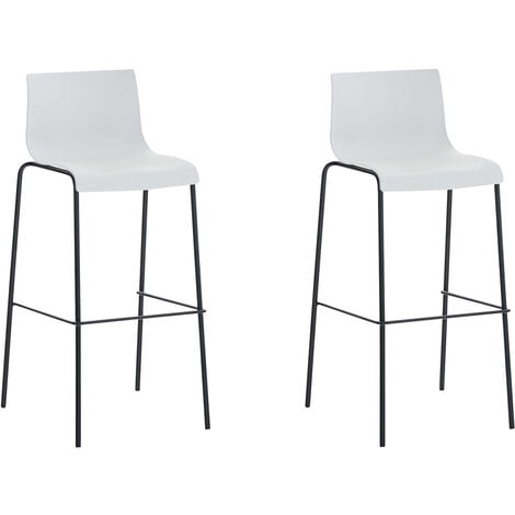 Set 2 Sgabelli Alti HOVER in Polipropilene bianco nero