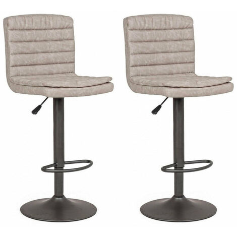 Set 2 Sgabelli Bar 41x50x94,5/115,5h cm Connor Grigio Chiaro Vintage