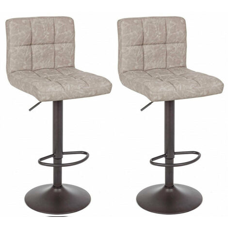 Set 2 Sgabelli Bar 42x51x92/113h cm Greyson Grigio Chiaro Vintage