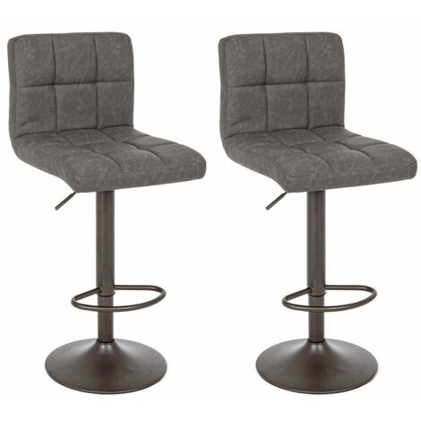 Set 2 Sgabelli Bar 42x51x92/113h cm Greyson Grigio Scuro Vintage