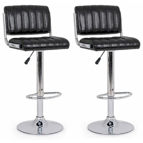 Set 2 Sgabelli Bar 46x51,5x88,5/109,5h cm Barclay Nero