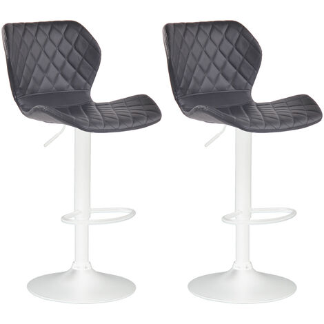 Set 2 sgabelli bar Cork in similpelle nero bianco