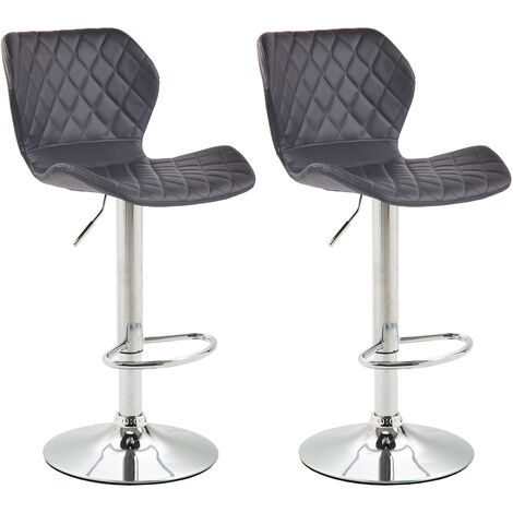 Set 2 sgabelli bar Cork in similpelle nero cromo