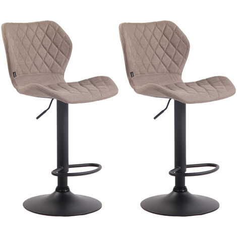 Set 2 sgabelli bar Cork in tessuto Tortora nero