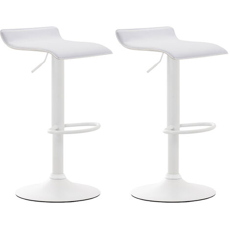 Set 2 Sgabelli Bar Dyn V2 In Similpelle bianco bianco
