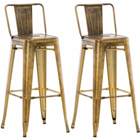 Set 2 Sgabelli Bar in Metallo MASON oro