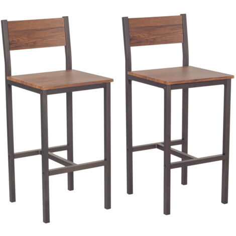 Set 2 Sgabelli Bar Marrone Noce Mod. Venice