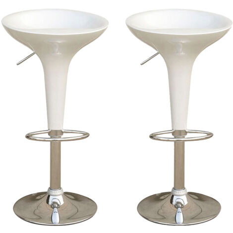 SET 2 SGABELLI BAR REALIZZATO IN ABS IN COLORE BIANCO ALTEZZA REGOLABILE 68-89 CM