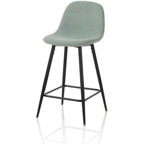 FT FEEL THE... "Set 2 sgabelli COMFY verde salvia in metallo e velluto"