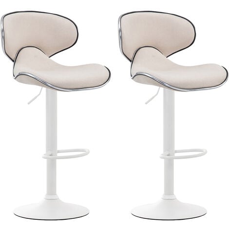 Coppia Sedie Sgabello Imbottite Girevoli e Regolabili 62-82cm con Schienale Colore:bianco Set 2 Sgabelli Cucina Las Vegas in Similpelle Colore della cornice:Colore della cornice bianco
