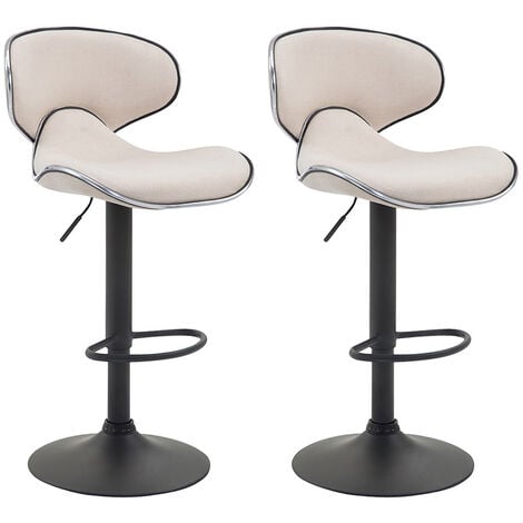 Set 2 Sgabelli Cucina Las Vegas V2 in Tessuto crema nero