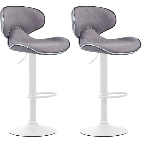 Set 2 Sgabelli Cucina Las Vegas V2 in Tessuto grigio chiaro bianco