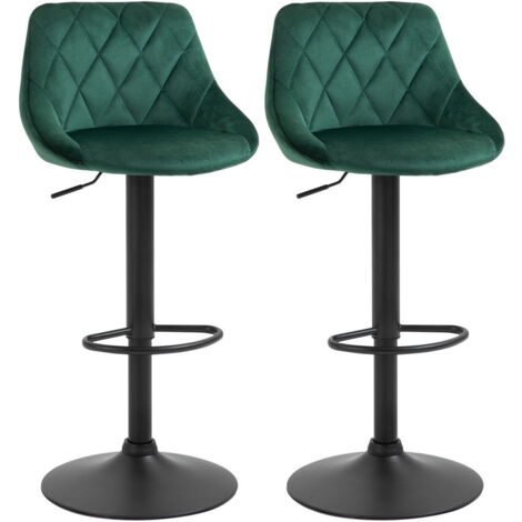 SET 2 SGABELLI DA BAR CON SCHIENALE E ALTEZZA REGOLABILE INDUSTRIAL VERDE