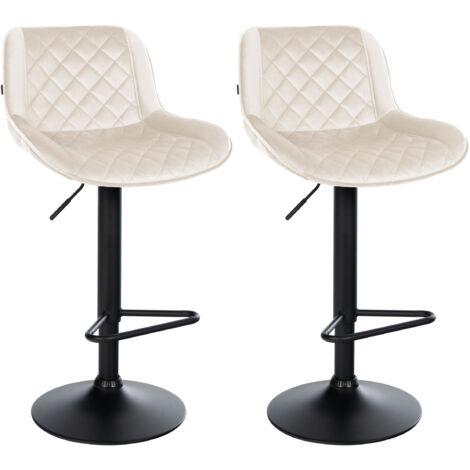 Set 2 sgabelli da bar Kasson crema Velluto