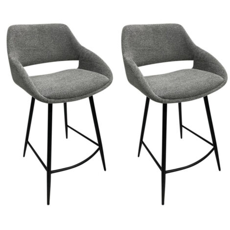 Set 2 Sgabelli da Cucina 50x50x97 cm in Poliestere Florence Grigio