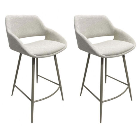 Set 2 Sgabelli da Cucina 50x50x97 cm in Poliestere Florence Moon Bianca