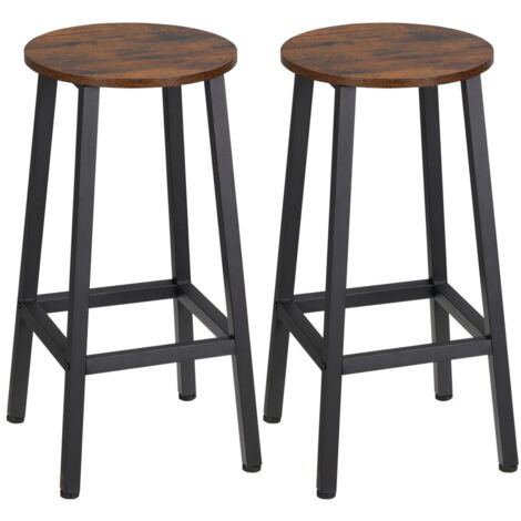 SET 2 SGABELLI DA CUCINA IN TRUCIOLATO E ACCIAIO 32.5X32.5X65 CM