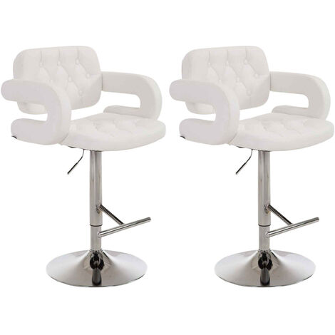 Set 2 Sgabelli Design Dublin In Similpelle bianco