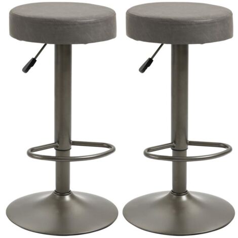 SET 2 SGABELLI GIREVOLI CON ALTEZZA REGOLABILE 35X36X64-85CM GRIGIO