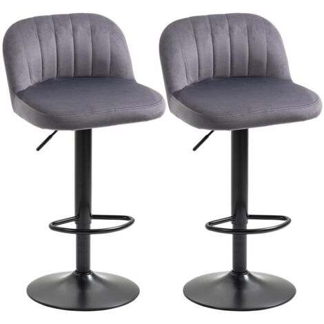 SET 2 SGABELLI GIREVOLI CON ALTEZZA REGOLABILE. GRIGIO