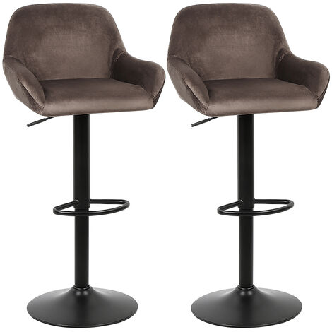 Set 2 Sgabelli Haloyo® in tessuto -Marrone