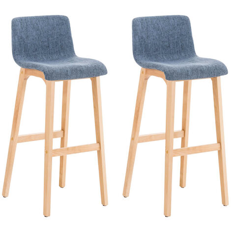 Set 2 sgabelli Hover in tessuto telaio natura blu