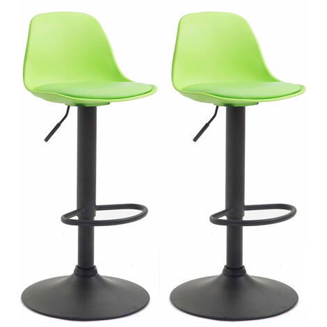 Set 2 sgabelli Kiel in polipropilene e similpelle nero verde
