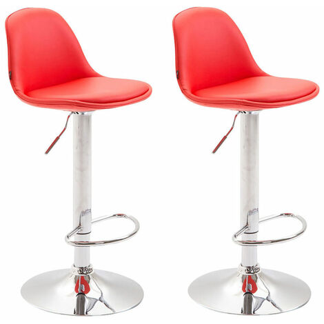 Set 2 Sgabelli Kiel in similpelle rosso cromo