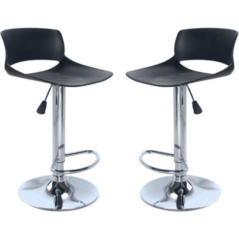 Set 2 Sgabelli Lenox Alti Girevoli Regolabili in ABS Bianco da Cucina