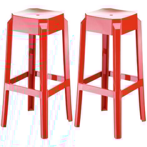 Set 2 sgabelli Outdoor FOX in Polipropilene rosso