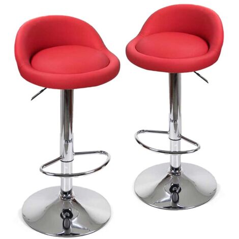 SET 2 SGABELLI PARIGI CON SEDUTA IMBOTTITA 38 X 68/89 CM IN COLORE ROSSO