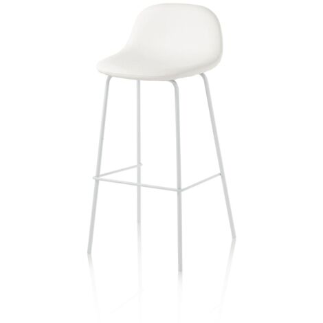 FT FEEL THE... "Set 2 sgabelli SHANGHAI bianco in metallo e similpelle"