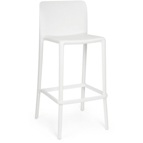 Set 2 Sgabello Bar in Polipropilene, Bianco