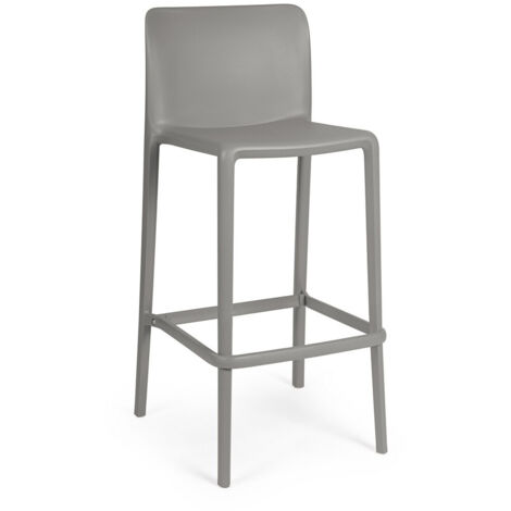 Set 2 Sgabello Bar in Polipropilene, Grigio