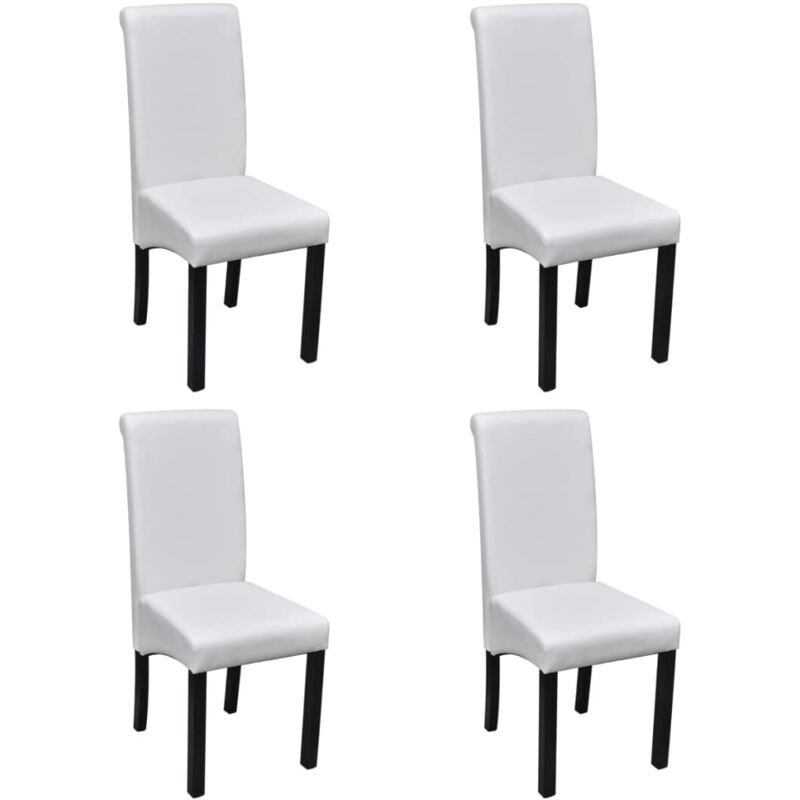 

vidaXL Sillas de Comedor Cuero Sintético 4 Unidades Blanco - Blanco