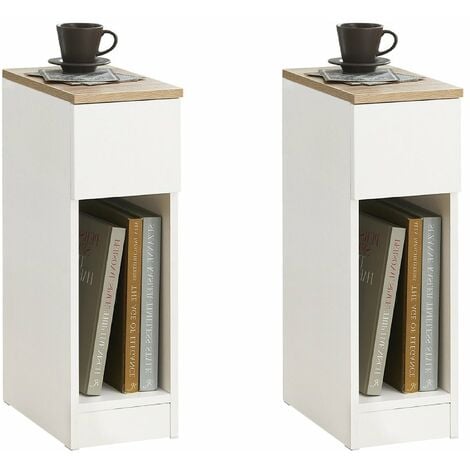 SET 2 SoBuy Comodini 20x60x35 Cm Bianchi FBT111-WNx2