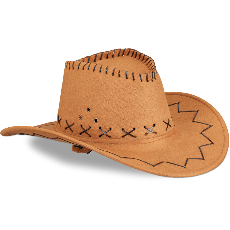 

Set 2 Sombreros Vaquero, Poliéster, Marrón, 16 x 35,5 x 39 cm
