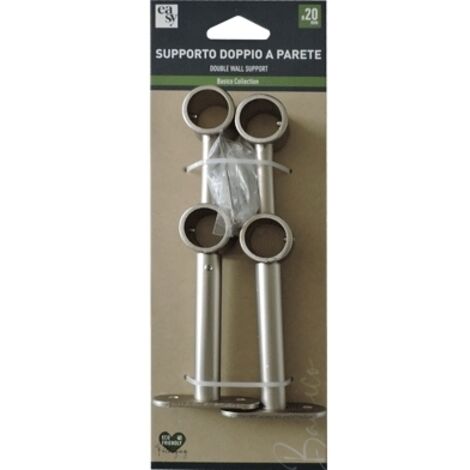 SET 2  SUPPORTI DOPPI BASICO 16CM NICHEL