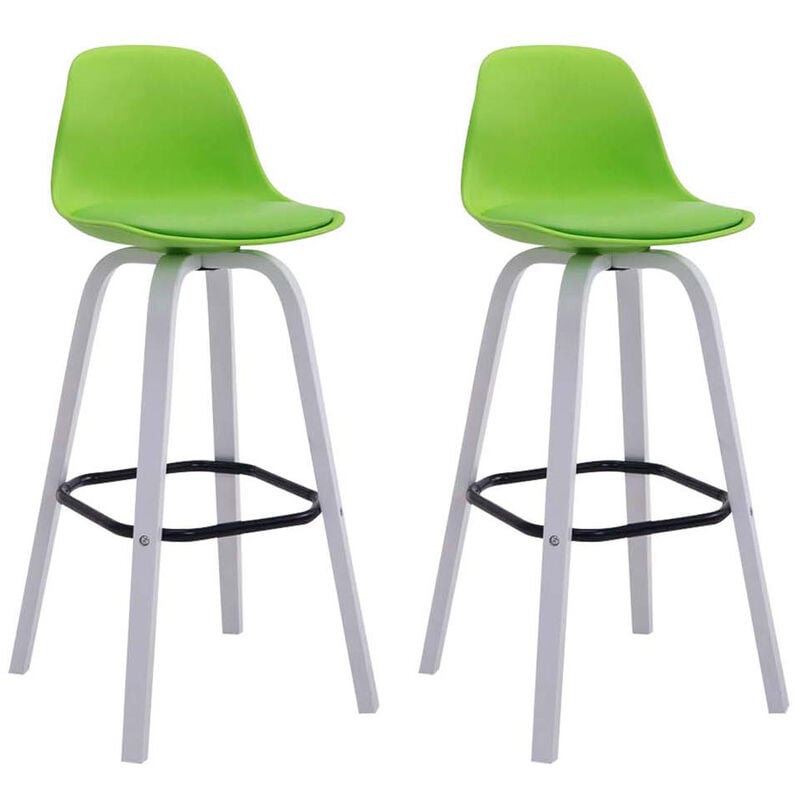 

Set 2 Taburetes Avika con Asiento de Polipropileno Verde Blanco
