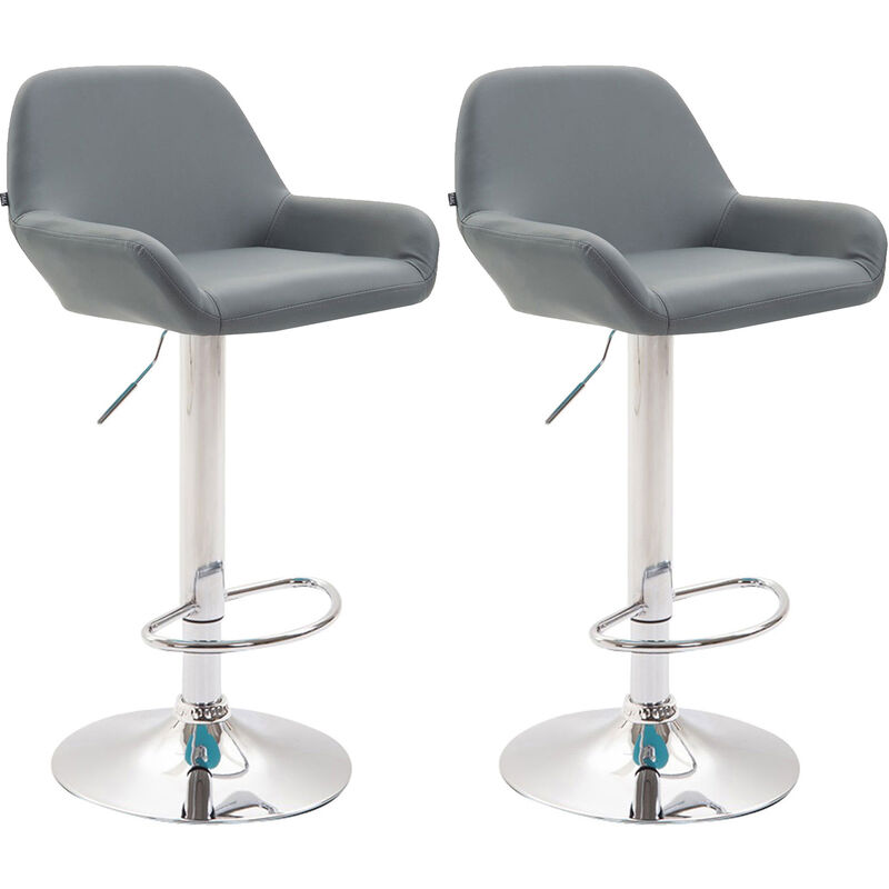 

CLP - Set 2 Taburetes Braga En Cuero PU Gris Cromado