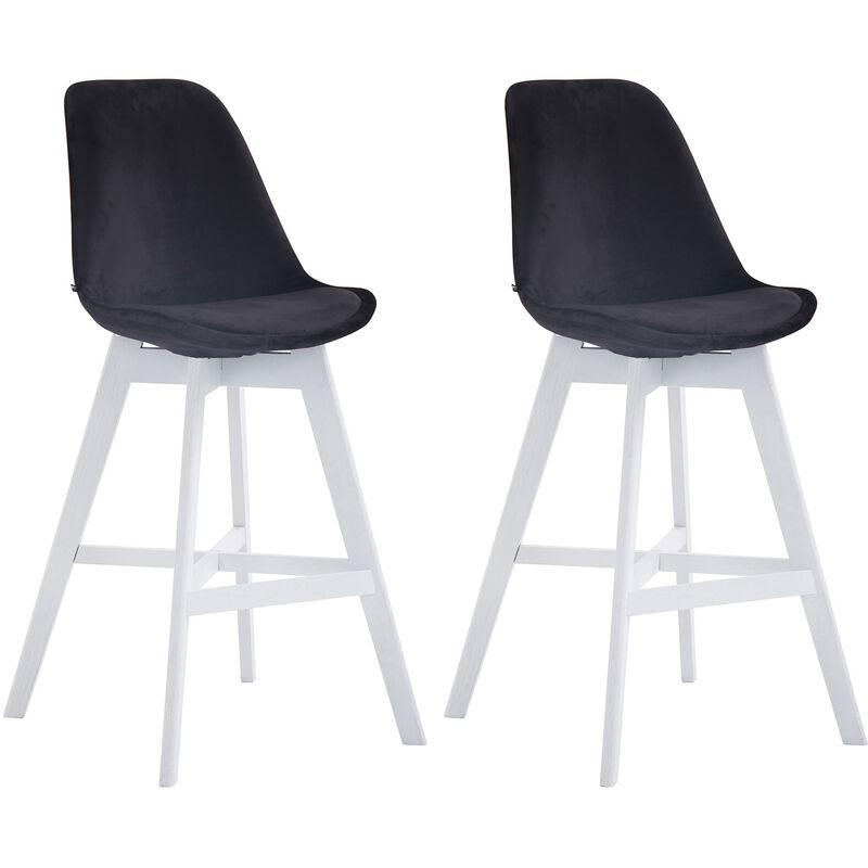 

CLP - Set 2 Taburetes Cannes En Terciopelo Negro Blanco