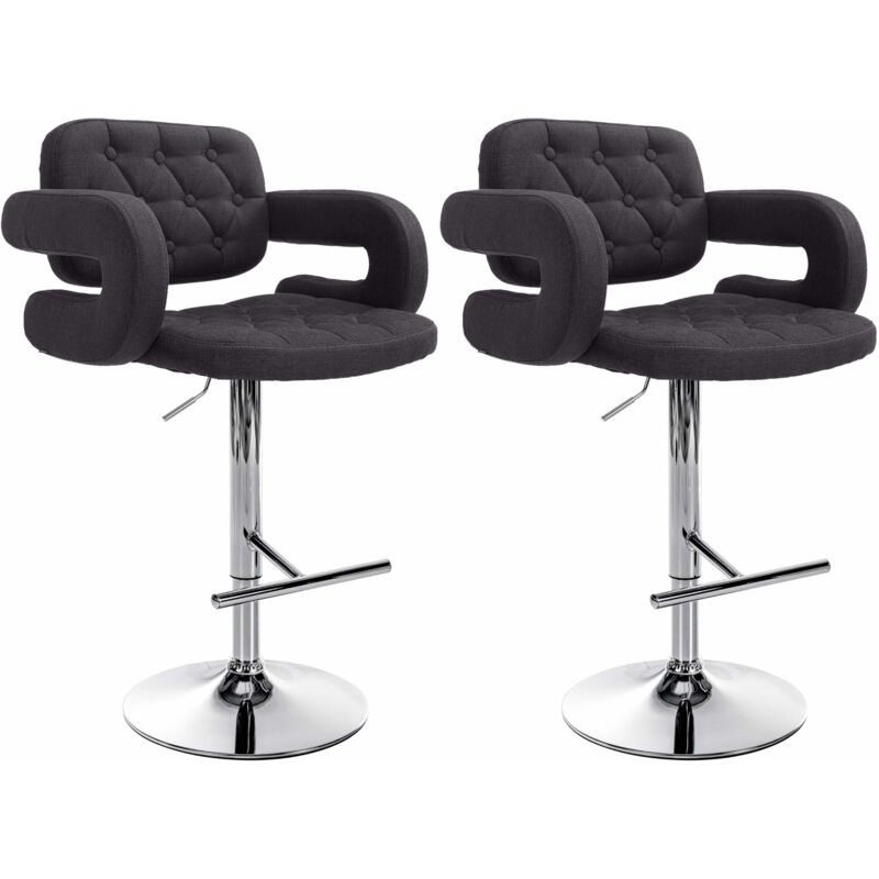

Set 2 Taburetes De Bar Dublin En Tela Negro
