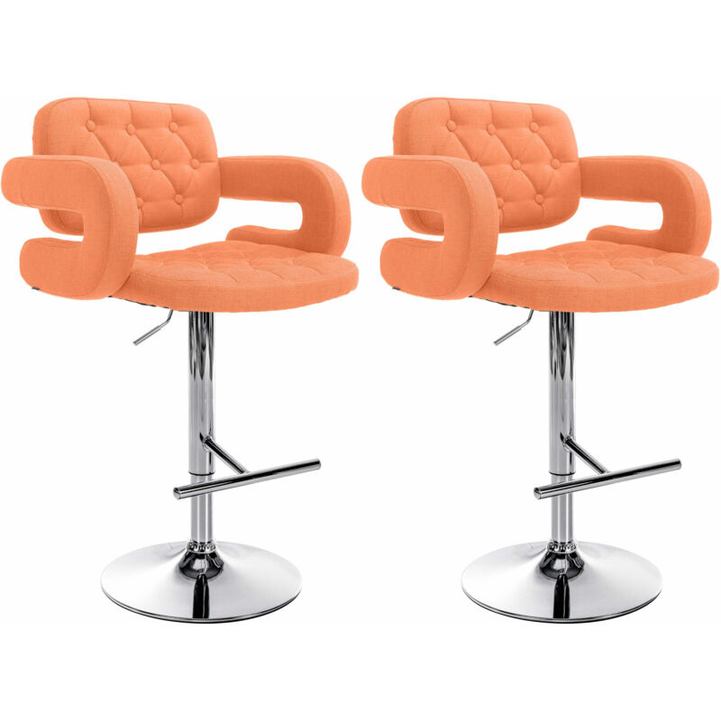 

CLP - Set 2 Taburetes De Bar Dublin En Tela Naranja