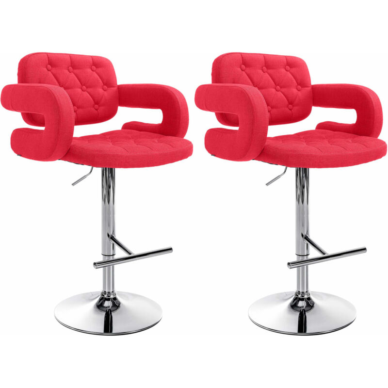 

CLP - Set 2 Taburetes De Bar Dublin En Tela Rojo claro