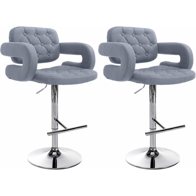 

Set 2 Taburetes De Bar Dublin En Tela Azul