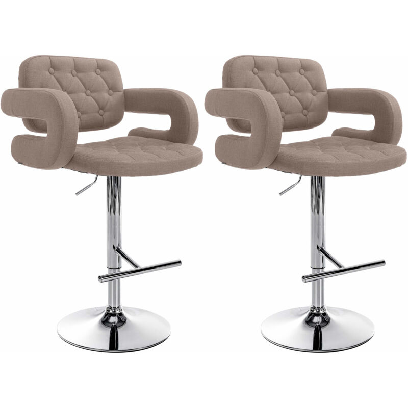 

CLP - Set 2 Taburetes De Bar Dublin En Tela Gris topo